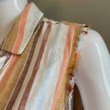 Load image into Gallery viewer, Size medium Anthropologie Cloth & Stone Sleeveless Stripped Linen Button Down