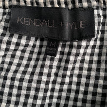 Load image into Gallery viewer, Medium Kendall & Kylie Black & White Gingham Print Off Shoulder Ruffle Top