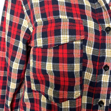 Load image into Gallery viewer, Size Large Entro Red & Black Button Up Frayed Hem Flannel