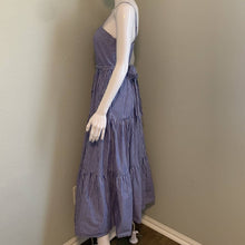 Load image into Gallery viewer, Size 6 J. Crew Garratt Tiered Ruffle Striped Cotton Poplin Maxi Dress