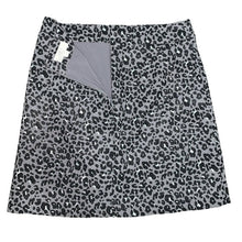 Load image into Gallery viewer, Size 4 Petite Loft Gray & Black Leopard Mini Skirt