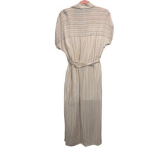 Load image into Gallery viewer, Medium En Creme Tan & White Striped Button Up Dress