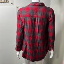 Load image into Gallery viewer, Size XS Madewell Ex-Boyfriend Shirt in Lansing Red Gray Plaid Button Up
