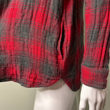Load image into Gallery viewer, Size XS Madewell Ex-Boyfriend Shirt in Lansing Red Gray Plaid Button Up