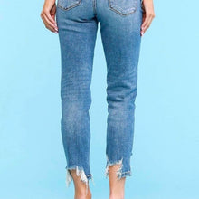 Load image into Gallery viewer, Size 25 Judy Blue High Waisted Distressed Frayed Hem Skinny Jeans