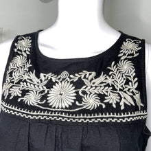 Load image into Gallery viewer, Small J. Crew Black & White Embroidered Sleeveless Linen Dress