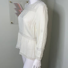 Load image into Gallery viewer, Size 10 J. Crew Point Sur Cotton Vintage White Lace Peasant Top