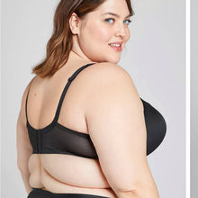 Load image into Gallery viewer, Size 36DD Cacique Max Boost Plunge Black Satin Push Up Bra