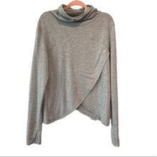 Load image into Gallery viewer, Size Medium Victoria’s Secret VSX Sport Gray Cowl Neck Spliced Long Sleeve Top