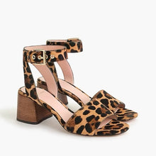 Load image into Gallery viewer, Size 9.5 J. Crew Penny Ankle-Strap Sandals In Leopard Calf Hair