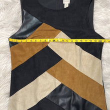 Load image into Gallery viewer, Large Chicos Black Sleeveless Neutral Color Block Suede Leather Dress