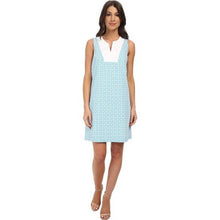 Load image into Gallery viewer, Size 10 Pendleton Vista Blue & White Shift Dress