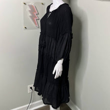Load image into Gallery viewer, Small Free People In The Moment Black Boho Oversized Midi Dress With Sleeves