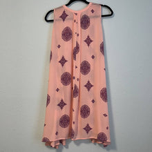 Load image into Gallery viewer, Medium Free People Peach & Purple Tree Swing Tunic Keyhole Dress