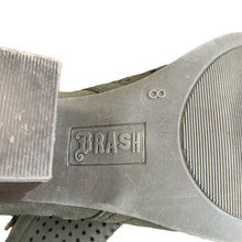 Load image into Gallery viewer, Size 8 Brash Olive Green Perforated Zip Up Open Toe Ankle Booties