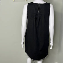 Load image into Gallery viewer, Small J. Crew Black & White Embroidered Sleeveless Linen Dress