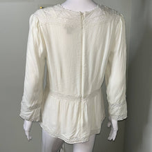 Load image into Gallery viewer, Size 10 J. Crew Point Sur Cotton Vintage White Lace Peasant Top