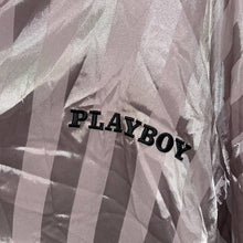 Load image into Gallery viewer, Size 12 Playboy x Missguided Pink Satin Stripe Bunny Robe