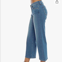 Load image into Gallery viewer, Size 29 Flying Monkey Vertical Pintuck Front Denim Blue Wide Leg Cropped Jeans