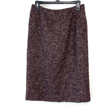 Load image into Gallery viewer, Size 10 Lafayette 148 Dark Purple Tweed Pencil Skirt
