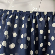 Load image into Gallery viewer, Medium Show Me Your Mumu Navy Blue Ruffle Off Shoulder Chi Chi Top Dippin Dots