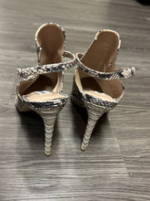 Load image into Gallery viewer, 8.5 Steve Madden Daily Snake Print Pointed Toe Heeled Booties
