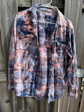 Load image into Gallery viewer, Medium Mens Bleached Flannel Button Up
