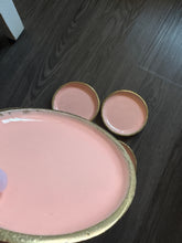 Load image into Gallery viewer, Pink &amp; Gold Ceramic Coasters Set of 4
