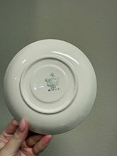 Load image into Gallery viewer, Set of 5 Homer Laughlin Eggshell Nautilus saucer featuring the Ferndale floral pattern and gold trim USA made
