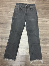 Load image into Gallery viewer, 28/7 Risen High Rise Raw Hem Ankle Straight Denim Jeans
