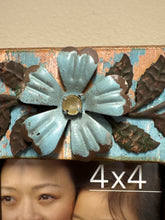 Load image into Gallery viewer, Hobby Lobby Boho Western Distressed Teal 4x4” Picture Frame
