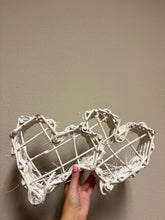 Load image into Gallery viewer, white wicker heart basket wall decor

