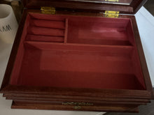 Load image into Gallery viewer, Vintage Bombay Company Wooden Gold Trim Jewelry Box
