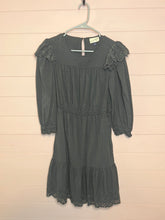 Load image into Gallery viewer, Medium Dark Gray Eyelet Ruffle Dress
