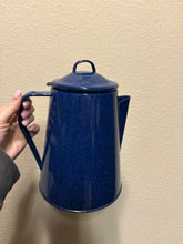 Load image into Gallery viewer, Vintage Blue Speckled Enamel Farmhouse Percolator For Coffee

