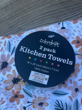 Load image into Gallery viewer, NWT Floral Cotton Kitchen Hand Towels Two Pack
