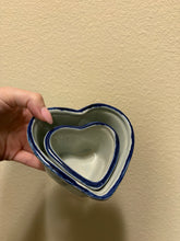 Load image into Gallery viewer, Vintage Heart Shaped Stoneware Dip Bowls, Set of 2
