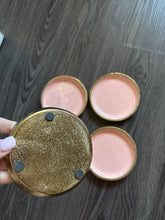 Load image into Gallery viewer, Pink &amp; Gold Ceramic Coasters Set of 4
