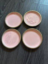 Load image into Gallery viewer, Pink &amp; Gold Ceramic Coasters Set of 4
