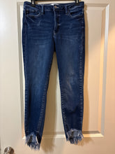 Load image into Gallery viewer, 11/29 Kancan Dark Wash High Waisted Raw Hem Denim Jeans
