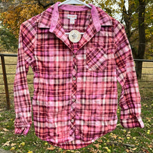 Load image into Gallery viewer, Kids 10-12 Long Sleeve Bleached Flannel
