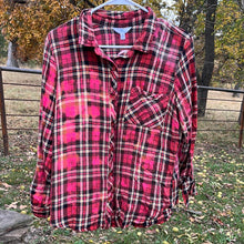Load image into Gallery viewer, Large Long Sleeve Bleached Flannel
