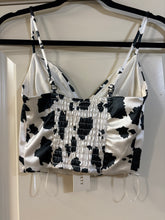 Load image into Gallery viewer, XS Thirty/Thirty NWT Satin Bustier Cow Print Tank Top
