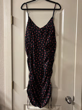 Load image into Gallery viewer, Large NWT Urban Outfitters black and red rose-patterned ruched side slip dress
