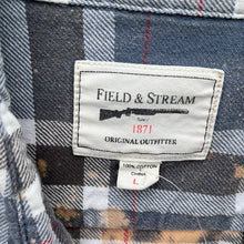 Load image into Gallery viewer, Large Long Sleeve Bleached Flannel
