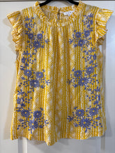 Load image into Gallery viewer, Medium THML Embroidered Boho Floral Sleeveless Top
