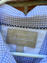 Load image into Gallery viewer, Large Banana Republic Blue White Cotton Button Up Shirt
