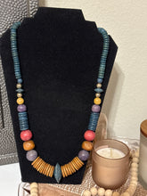 Load image into Gallery viewer, Handmade Boho Mult Color Wooden Beaded Necklace

