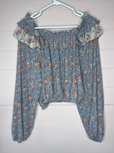 Load image into Gallery viewer, Large Entro Off Shoulder Boho Floral Print Long Sleeve Top

