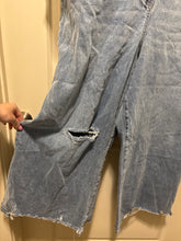 Load image into Gallery viewer, Size 18 Eloquii NWOT Plus Size Wide Leg Raw Hem Denim Jumpsuit
